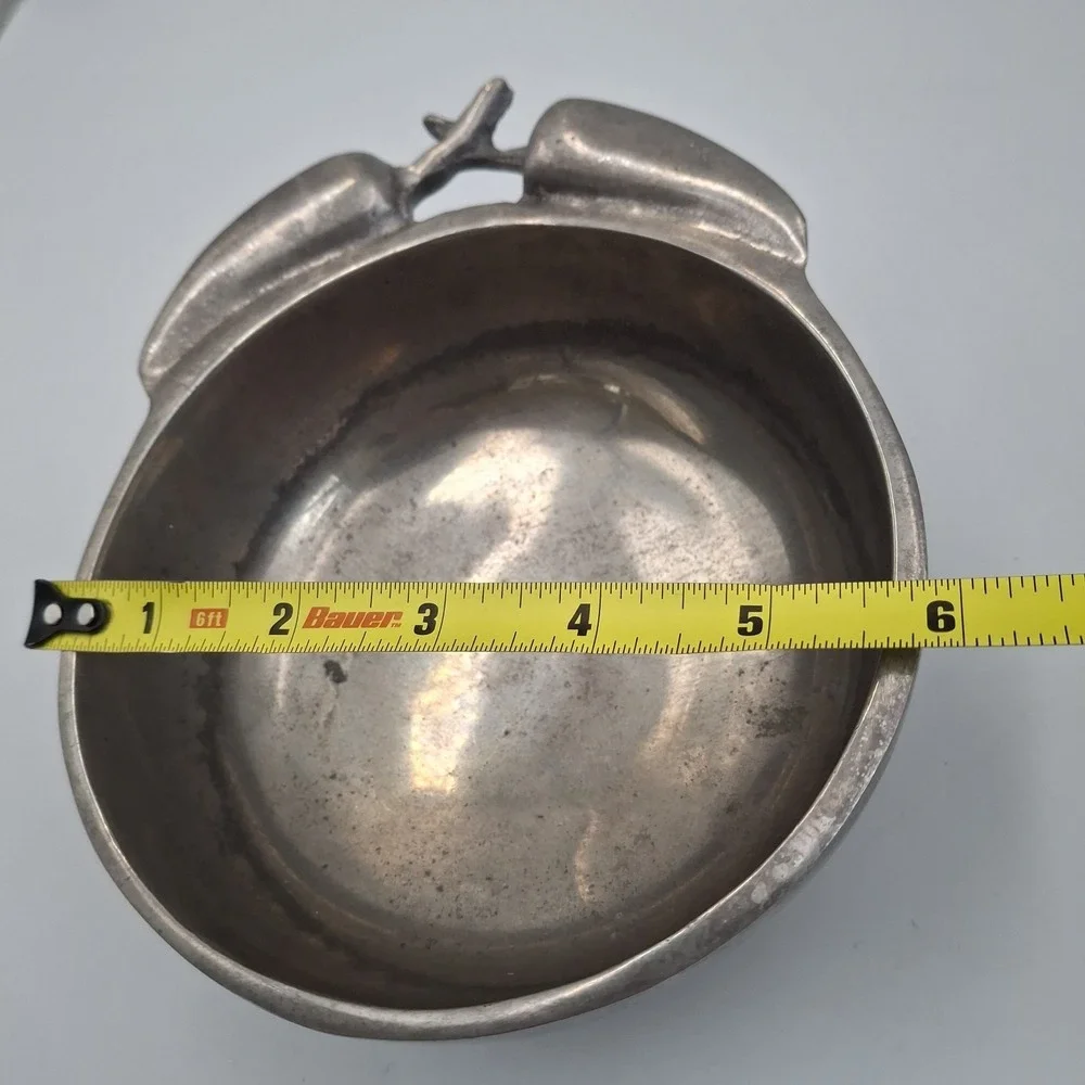 Vintage Mexican Pewter Chili Pepper Handle Bowl Poma-Uar Mexico Silver‎ Tone 6